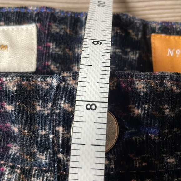 Pilcro and the Letterpress Serif fit Corduroy Print Pants Navy multi Womens 27 - Picture 9 of 13